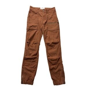 REI Co-op Cargo Jogger Pants Womens 2 Brown Twill Ankle Zip Stretch